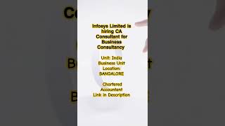 Infosys Limited Charted Accountant #icaistudents #cajobs #chartedaccountant #icai #castudents