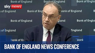 Bank of England governor Andrew Bailey holds news conference after interest rate cut