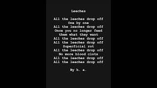 Leeches #poetry #poetryart #byha #poetryyoutube #leeches #flow #energyrestoration #energetichygiene
