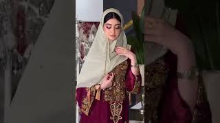 Elegant Moroccan Kaftan | Traditional Maroon Dress with Gold Embroidery Look