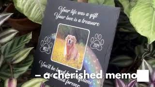 Personalized Pet Memorial Photo Slate | A Beautiful Keepsake | Stunning Gift Store