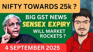 Nifty & Bank nifty prediction for tomorrow for Thursday sensex expiry | Big GST NEWS COMING !!
