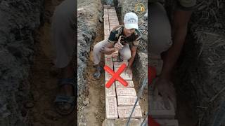 Simple method of 15 inch brick soling ✅ || masonry bricks | #brick  #design #ytshorts