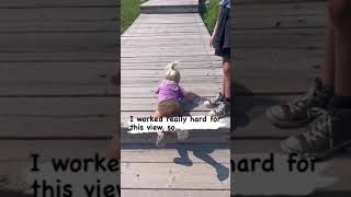She worked really hard for this view! #toddlerswhoexplore #travelfam #shorts #shortsfeed