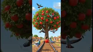 Big Pigeon looks like an apple tree on the railway track #ai #pigeon #tree #train