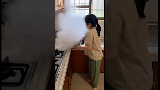 Shocking Kitchen Accident 😱 #kitchen #reallifemoments #cctvfootages #accident #shorts #homesafety
