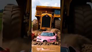 BUGATTI CRUSHED by truck into mud!! #automobile #bugatti #action #truck