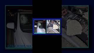 投石事件で救急車両が損傷