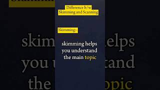 Difference between Skimming and Scanning #shortsvideo  #shortsviral  #shorts