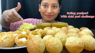 EATING SPICY 🔥STREET SIDE PANIPURI WITH DAHI PURI CHALLENGE | EATING SHOW #dahipuri #asmr #panipuri