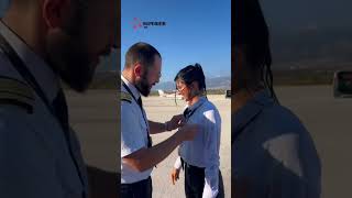 Natalie is getting wet after her first solo ✈️