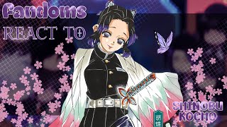 Fandoms react to demon slayer | 2X SPEED!! | Shinobu Kocho 4/7 | by Himari || gacha club