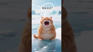 Fat orange cat scared by seal #cat #aicat #fatcat #orangecat #aicatfunny