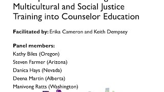 Infusing Multicultural and Social Justice Training into Counselor Education