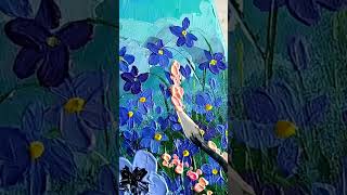 #paintingvideo #paintingprocess #artwork #painting #acrylicpainting #artist #art #floralart #blue