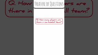 How many players are there in one baseball team #shorts #baseball #sportsgk #treasureofquestions