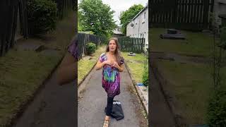 Clothing Transformation on a Walkway#clothingtransformation #fashionreveal #outdoorstyle