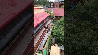Монтаж водостоков  #стропила  #стройка #дом #строительство #кровля #azimjontv777 #home