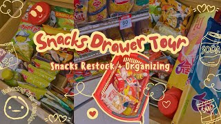 Snacks Drawer Tour || Restocking & Organizing My Snacks ASMR #snackdrawertour #restock #asmr