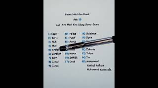 Yuk Menghafal Nama Nabi & Rasul