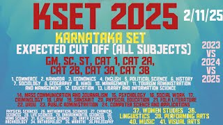 Karnataka Set ( KSET) 2025 EXPECTED CUT OFF ALL SUBJECTS 2/11/25 EXAM #kset2025