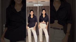 Shirt Hacks🖤 #hacks #fashion #fashionhacks #style # #styling  #youtubeshorts #tutorial