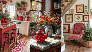 Vintage Red Rustic Farmhouse PART 2 | Cottagecore Decor for a Cozy Home You’ll Love!