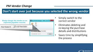 wsTOOLS: PO and PM VendorChange for Microsoft Dynamics GP I Implementation Specialists