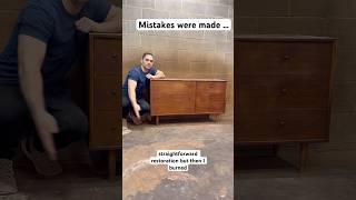 🤷‍♂️Mistakes were made #diy #midcenturymodern #furnitureflip #veneer #furniturerestoration #dresser