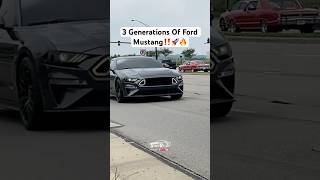 3 Generations Of Ford Mustang Leaving Cars and Coffee!