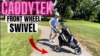 CaddyTek V8 Swivel Wheel Review- Best Selling Golf Push Cart