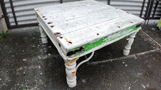 1940s Asian Coffee Table Restoration So much paint