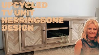 Upcycled TV unit HERRINGBONE DESIGN