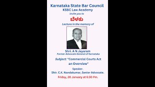 KSBC 'Belaku'. Shri. AN Jayaram Sr. Adv memorial lecture by Mr. Nandakumar Sr. Adv