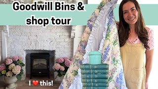I snuck out to thrift alone!!  Goodwill Bins Thrift with me! So many good blankets-  Shop Tour