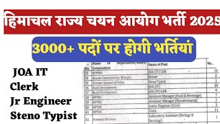 HP Govt Jobs 2025 | 3000 Vacancies Coming Soon | HPRCA Recruitment 2025 ||