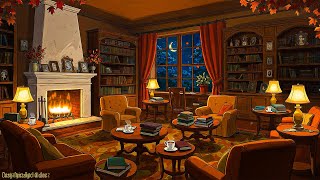 autumn night in a 1930s bookstore 🌙 vintage oldies playing in another room for study, sleep & unwind