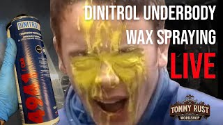 Black underbody Dinitrol 4941 wax application LIVE
