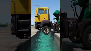 水を満たしたコンクリートのトラックと空間 | BeamNG Drive #beamngdrive #india #truck #speedbump