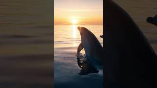 Dolphins swim freely under the golden sunrise #dolphinrescue @SudutSelam