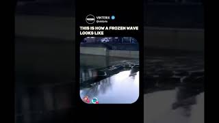In Rotterdam, a rare natural phenomenon created what looks like a frozen wave.