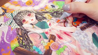 【COPIC】Halloween🎃Drawing Halloween zombie girl【analog】